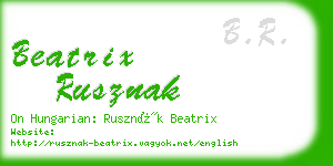 beatrix rusznak business card